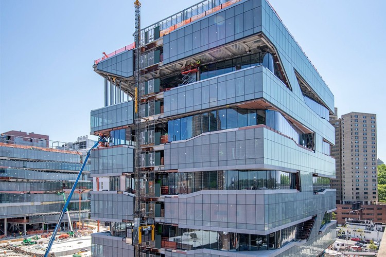 The construction site with the two new Columbia Business School buildings